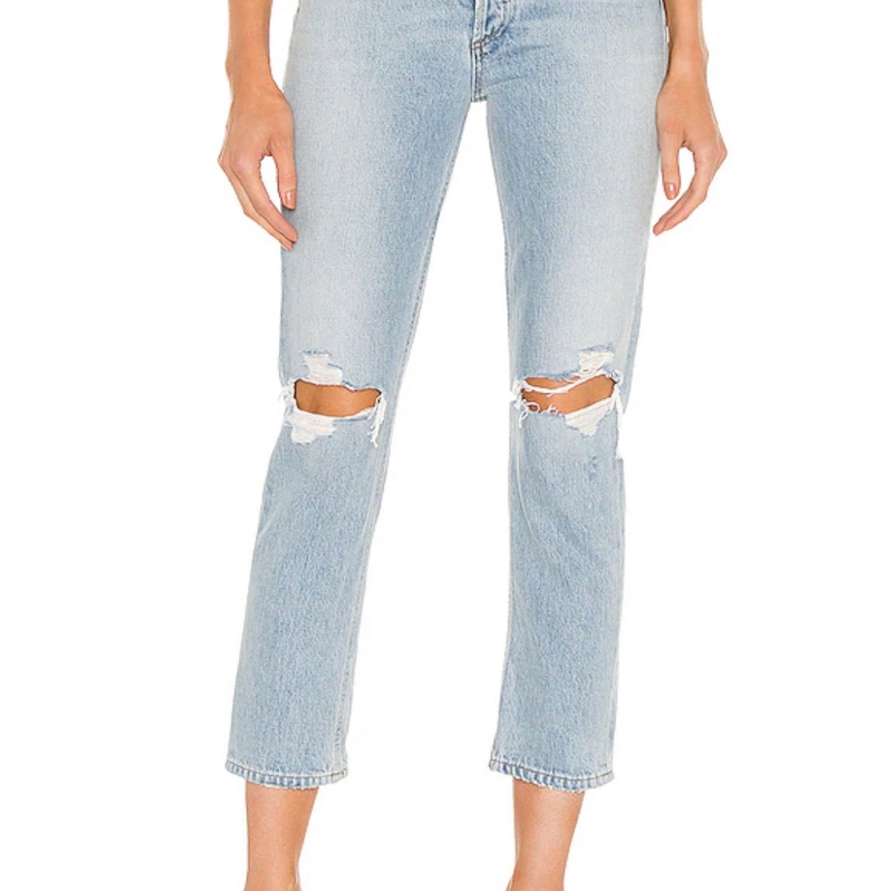 Agolde Riley High Rise Straight Crop in Clear Skies